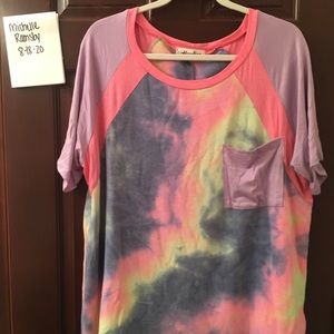 1XL Haptics Tie-Dye Dolman Sleeve Top